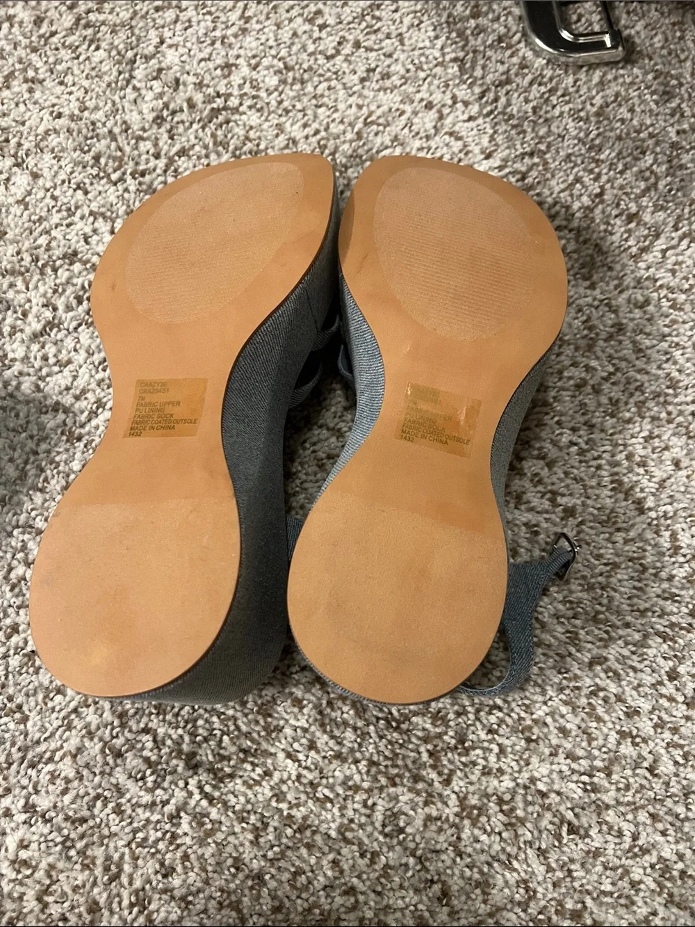 Steve Madden Denim Light Blue Platform Sandals